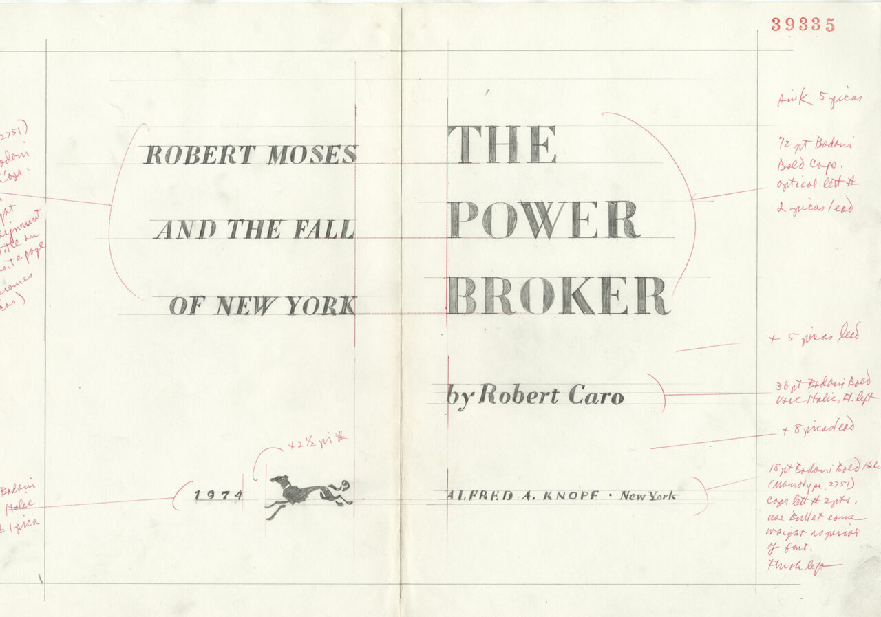 Draft title page circa 1970s for The Power Broker