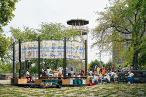 pavilion by Jerome Haferd with a stage in the center