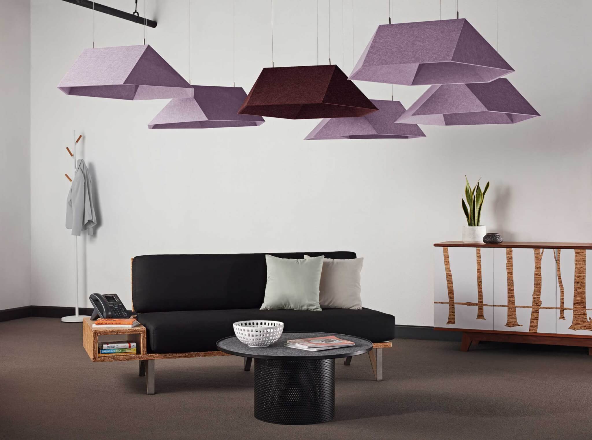 purple acoustic ceilings