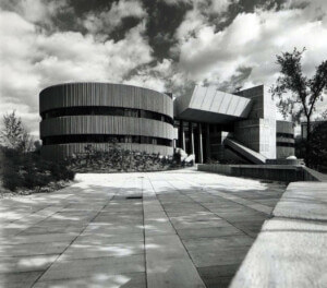 black and white photo of Ontario Science Center