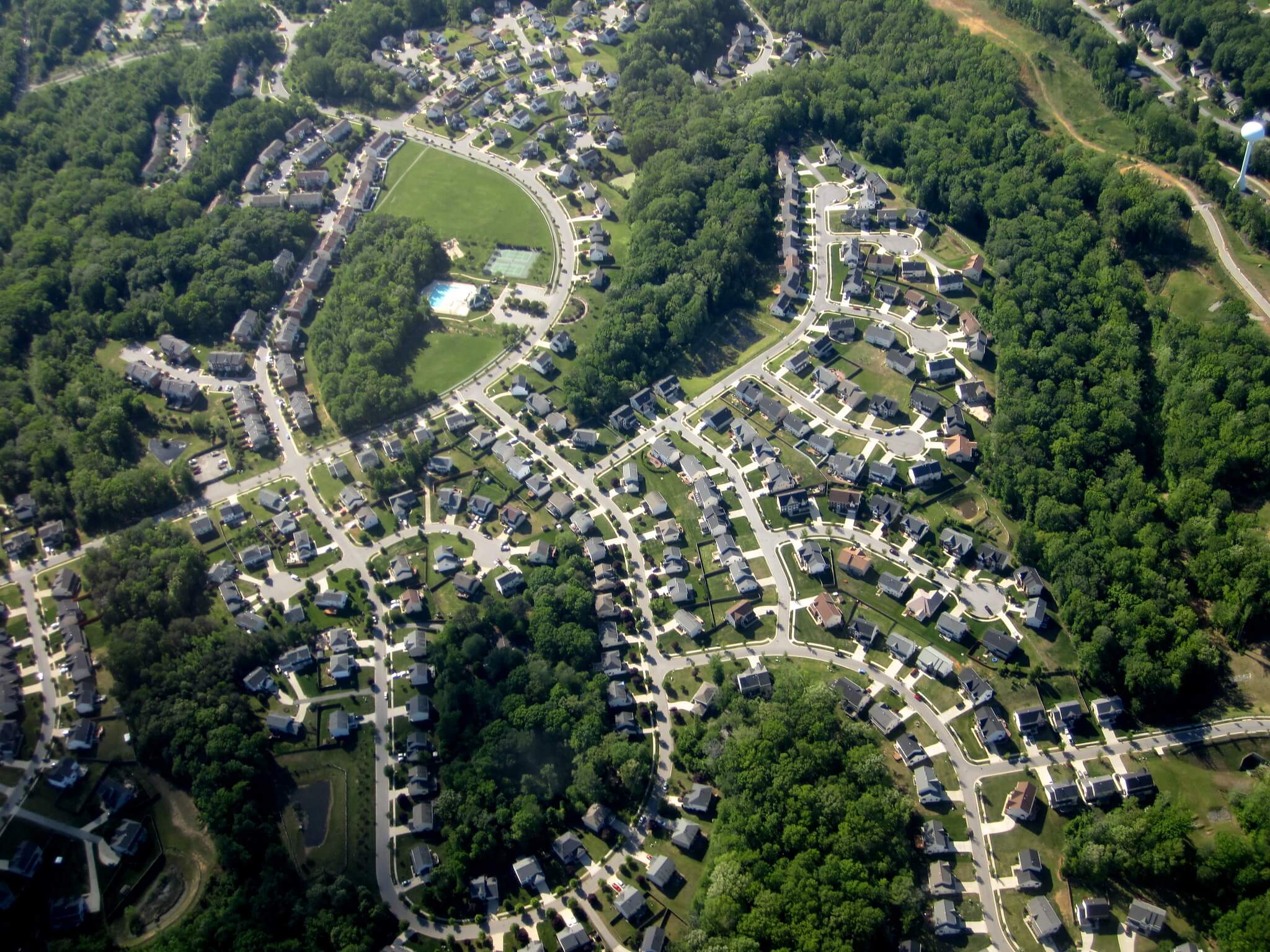 aerial view of housing development