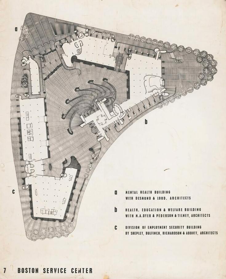 aerial map of Boston Government Service Center