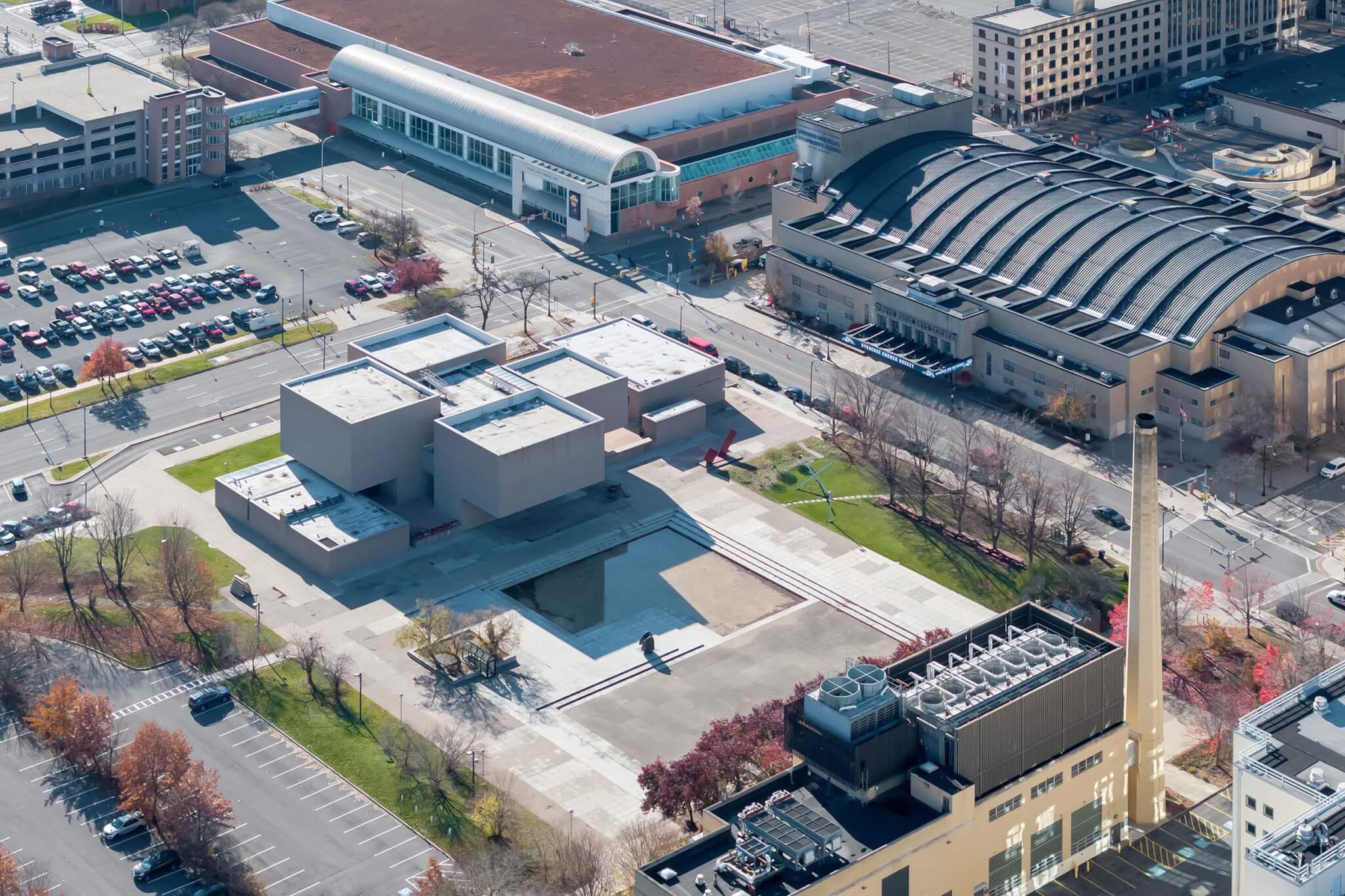 aerial view of the Everson Museum of Art