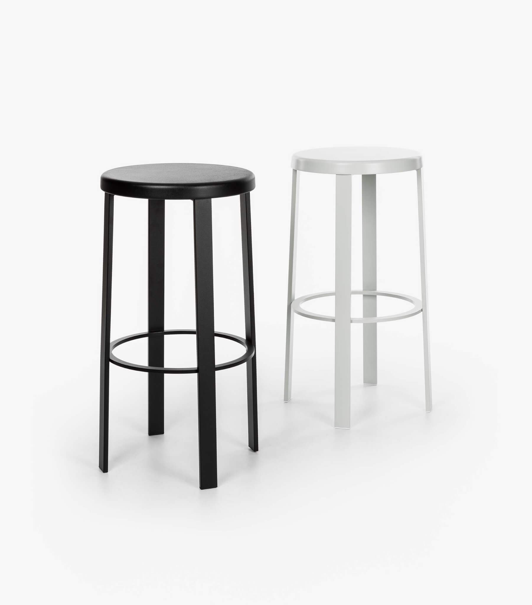 black and white stools