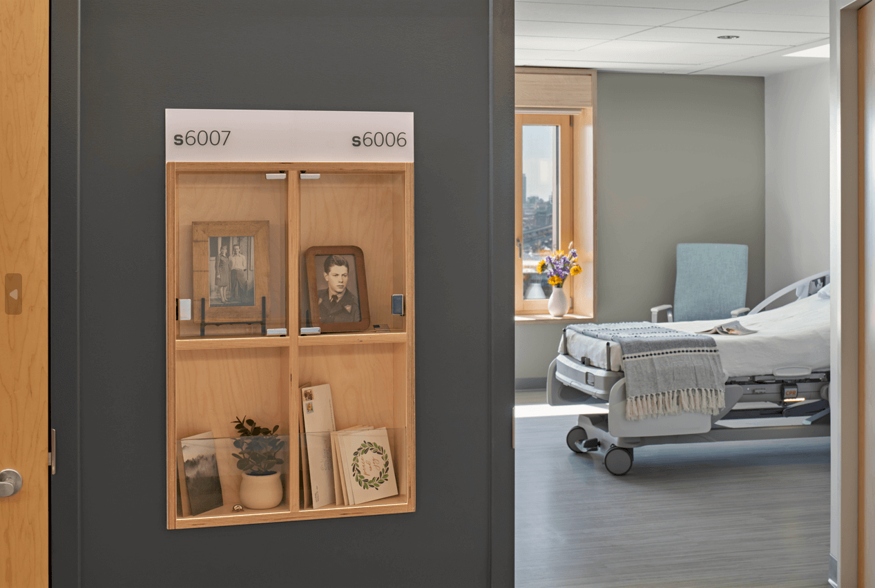 view into patient room from hallway