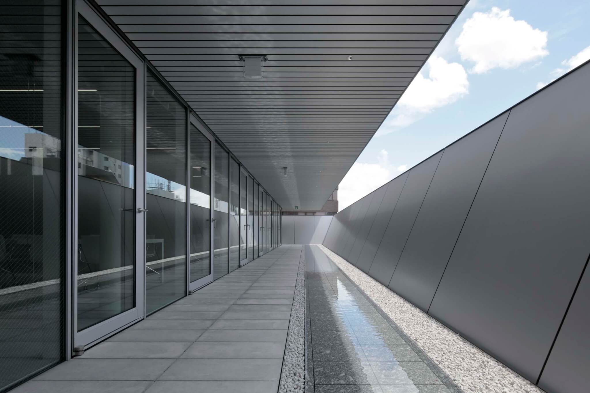 balcony space showing the aluminium panels