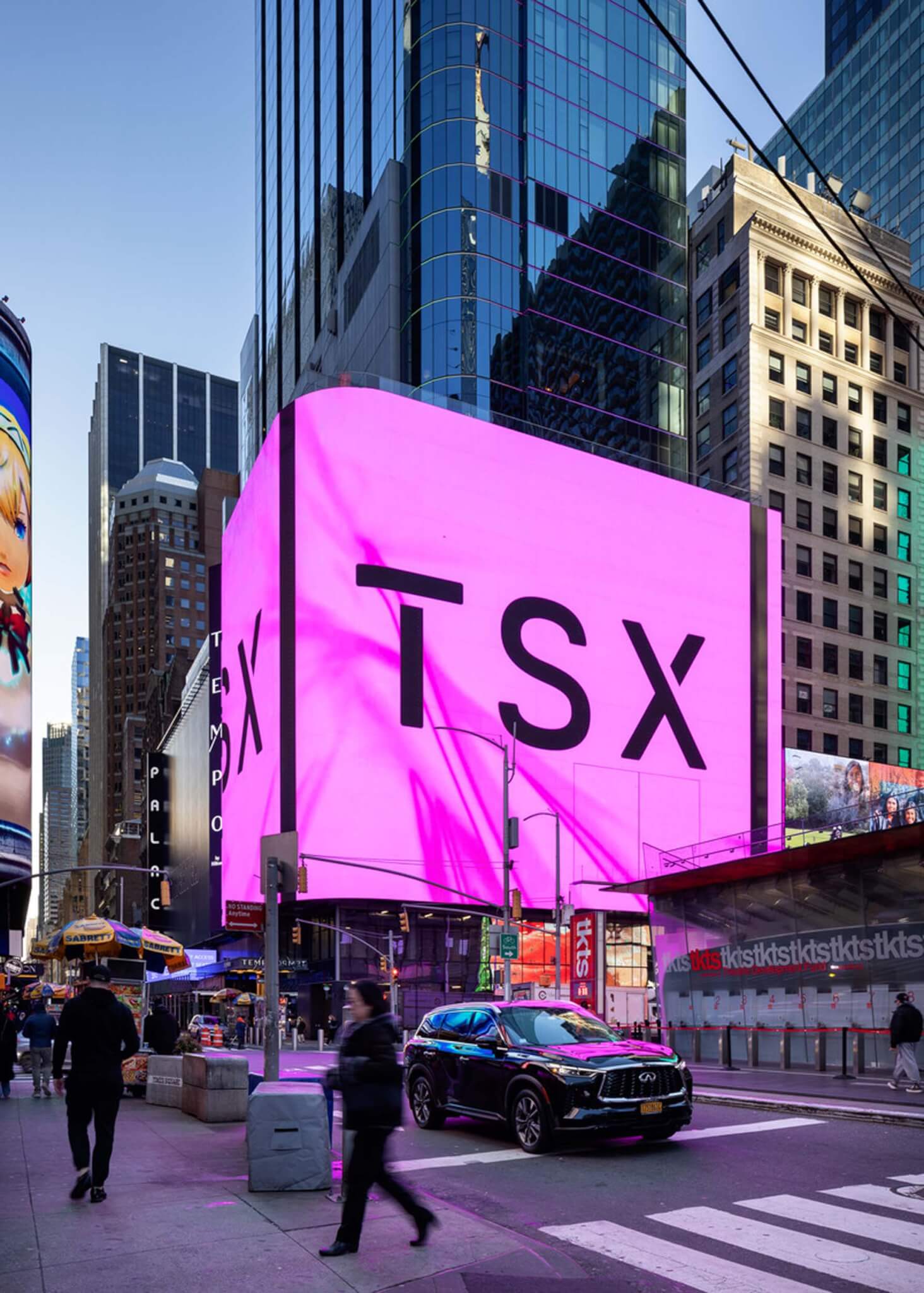 Times Square’s TSX Broadway tower is covered in LED billboards