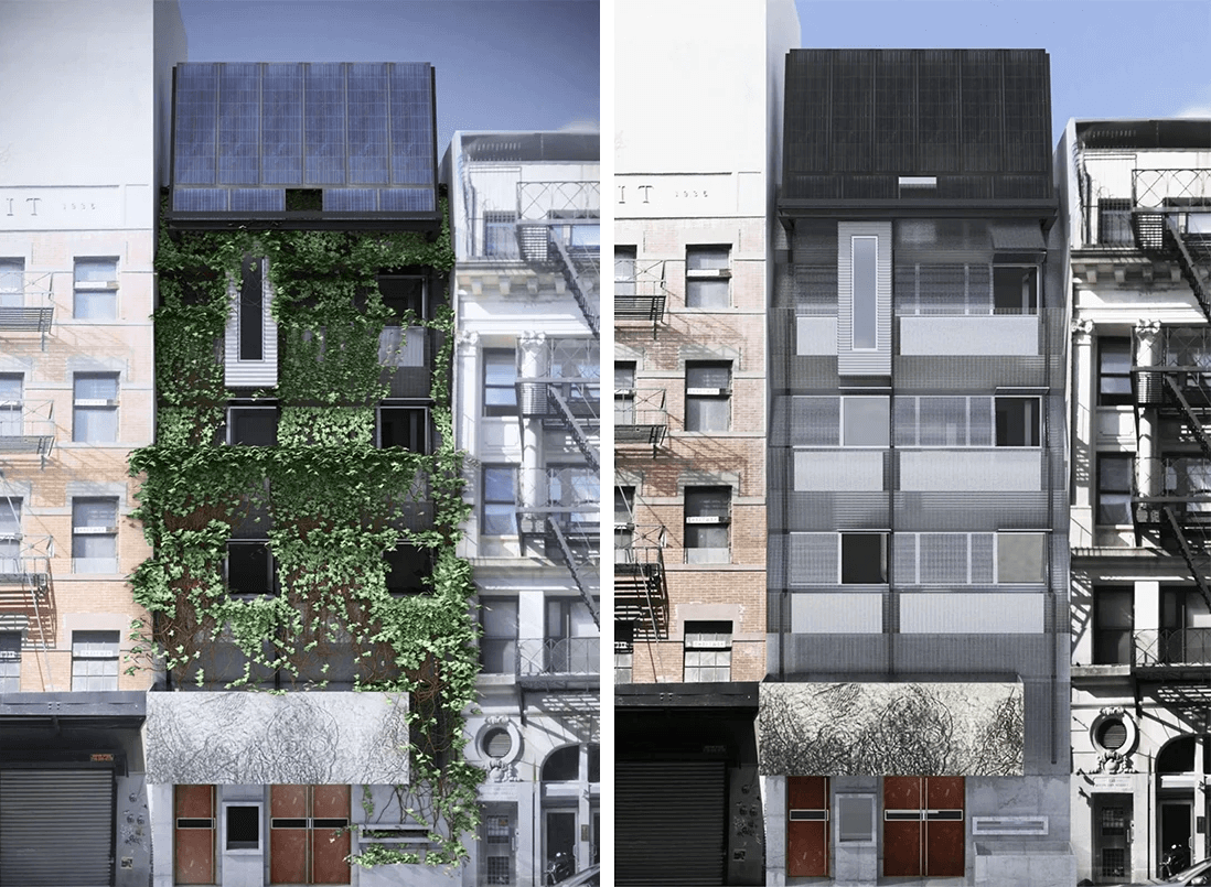 plants will cover the facade of the new, ground-up ABC No Rio which will be clad in zinc panels