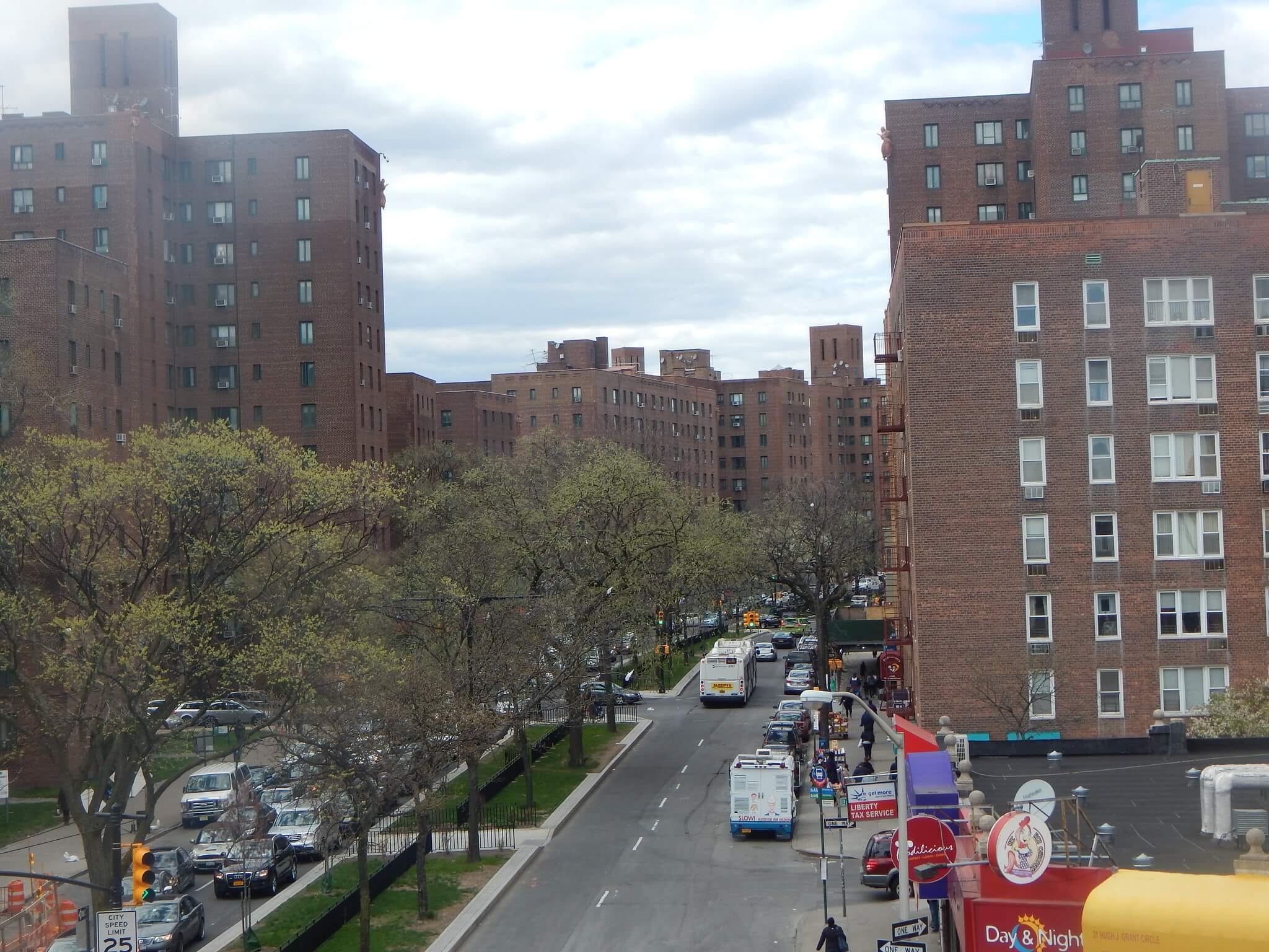 View of brick buildings in Parkchester