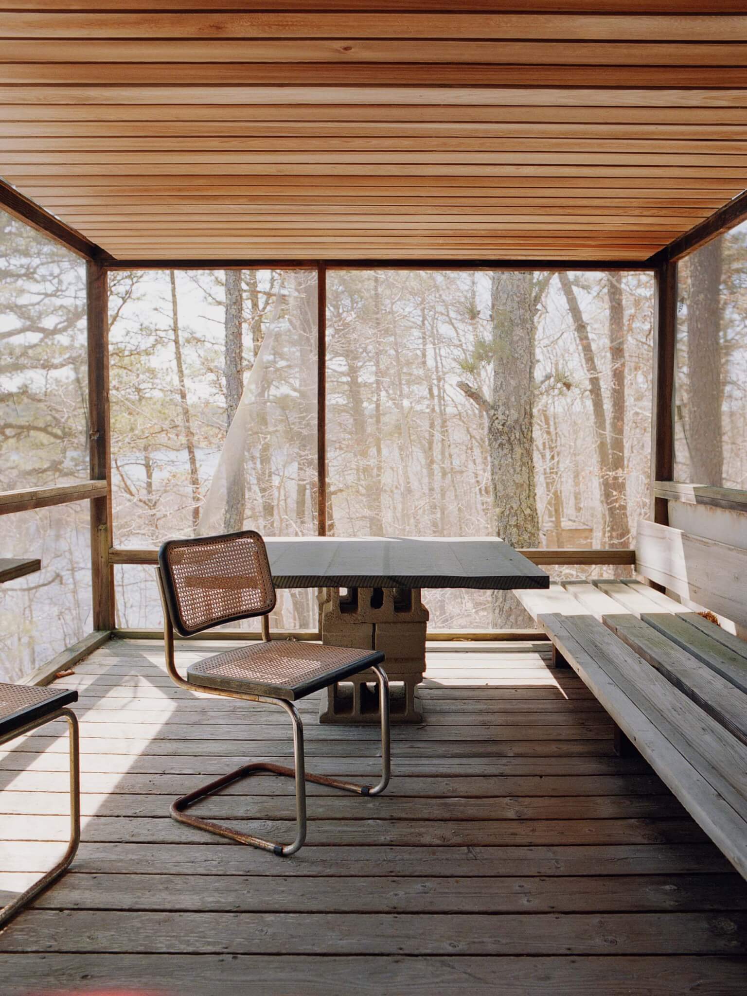 A Breuer chair on the porch