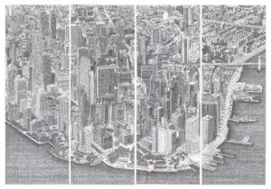 drawing of New York City skyline using type