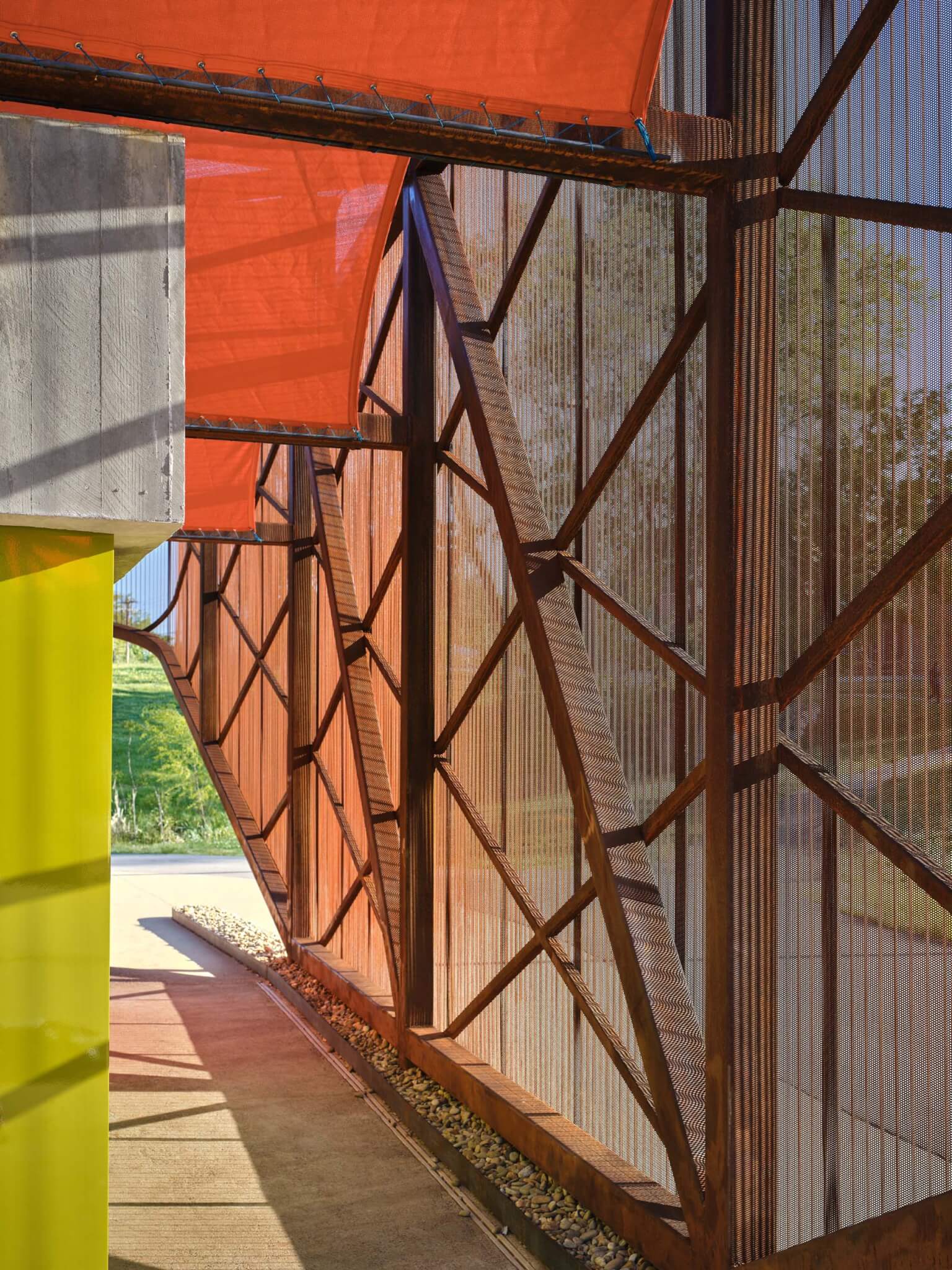 close-up of pavilion designed by Sanders Pace Architecture