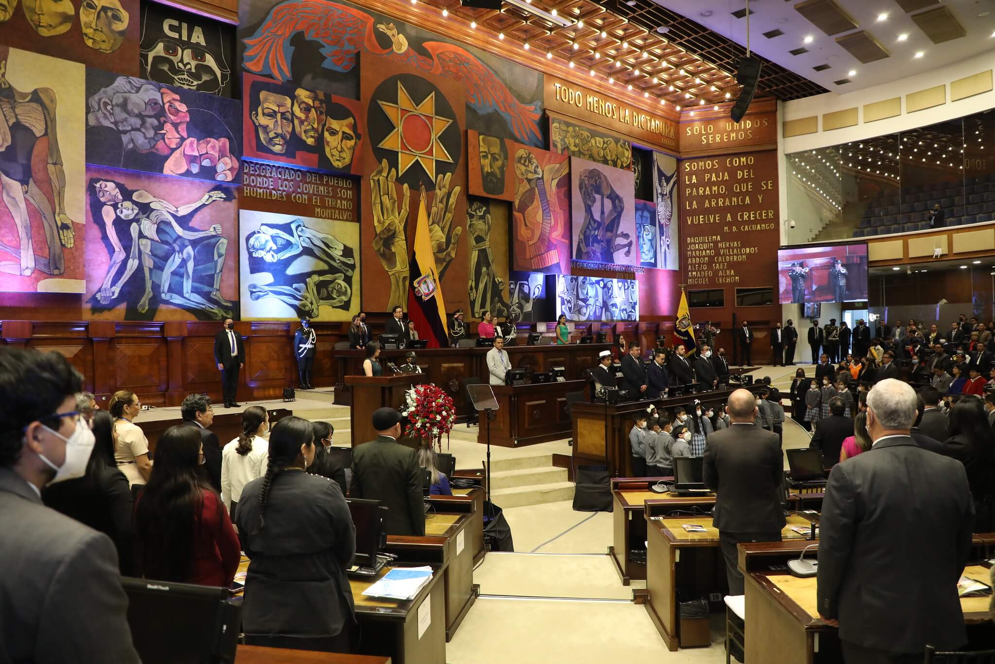 mural inside Ecuador's congress