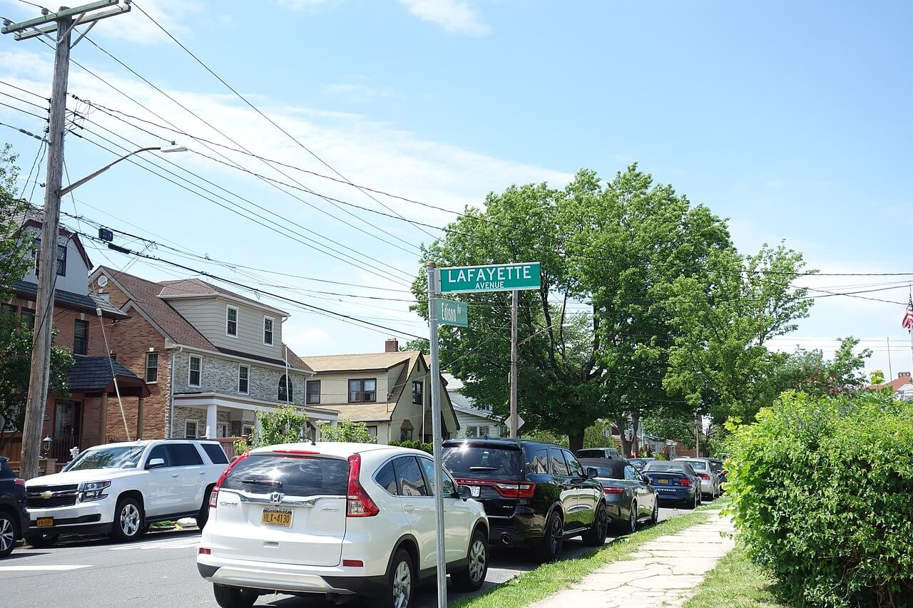 Street in Throggs Neck, where the development is more suburban 