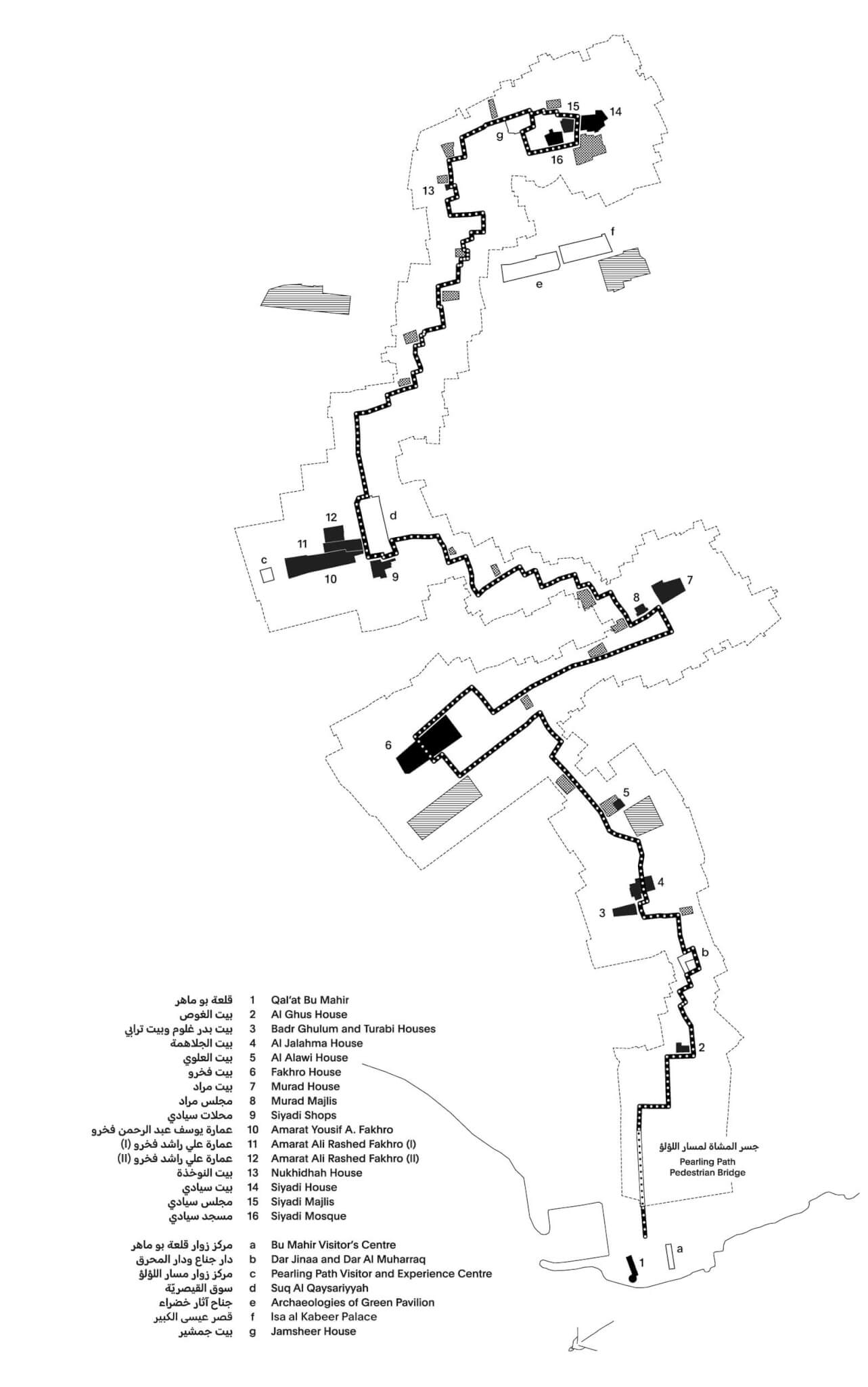 map of pearling path and surrounding neighborhood