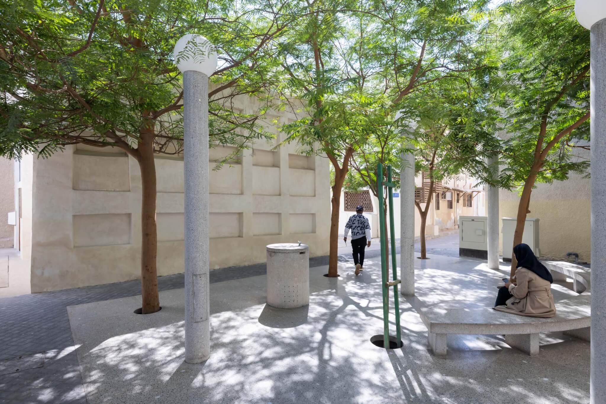 shade structures and landscaping around Pearling Path