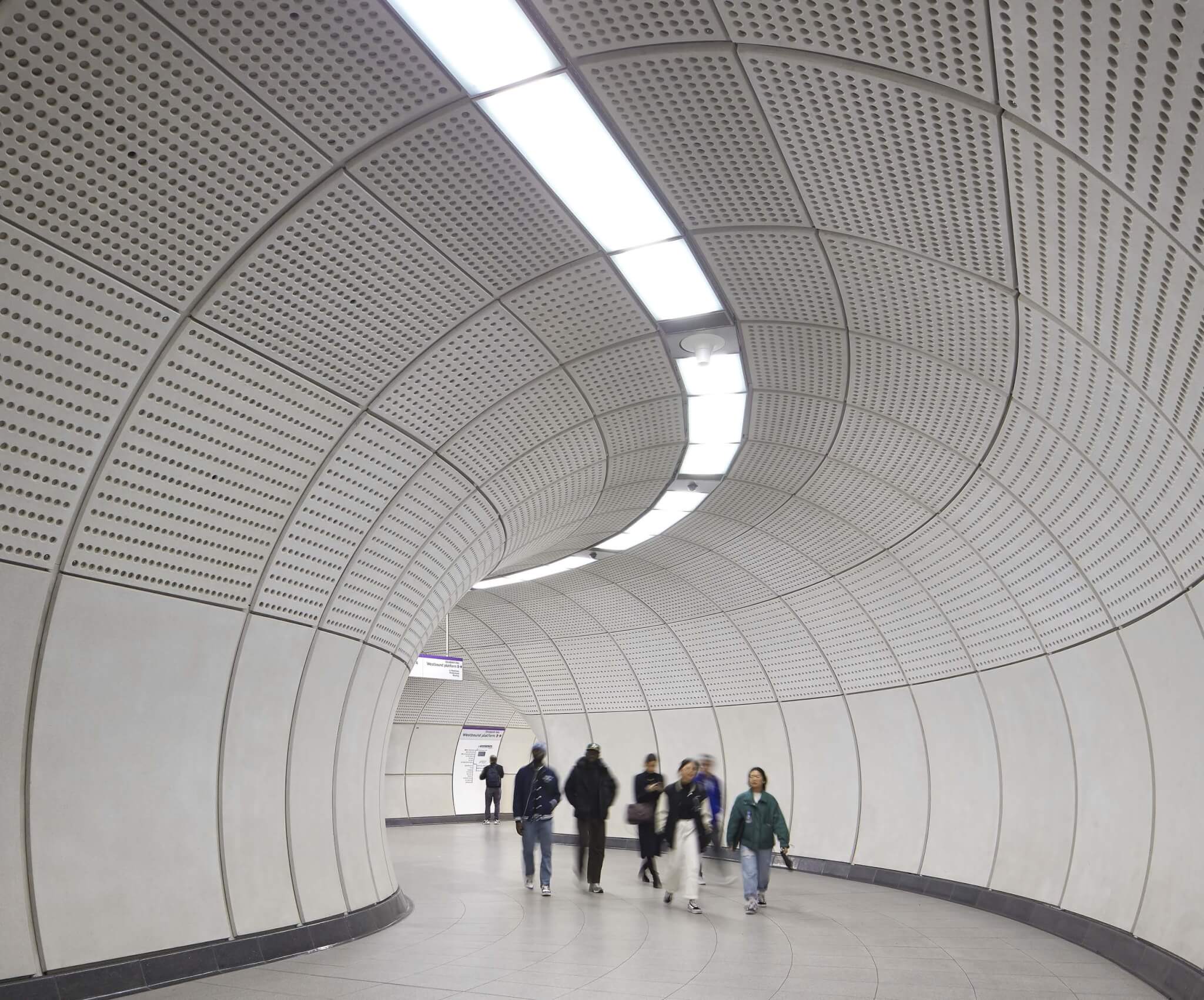 Elizabeth Line tunnel with white walls