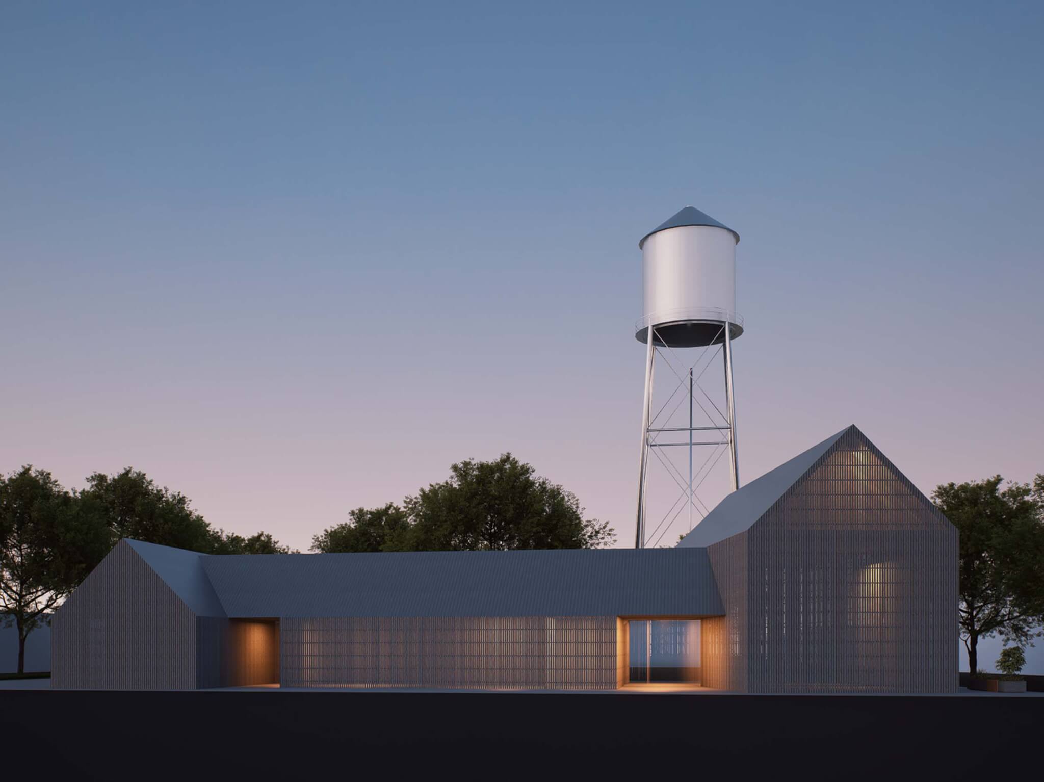 No Architecture has designed a barn-shaped city hall in Aurora, Oregon.