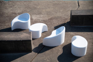 Zachary A. introduces Polli: An outdoor stool/side table modular system designed collaboratively with Karim Rashid.