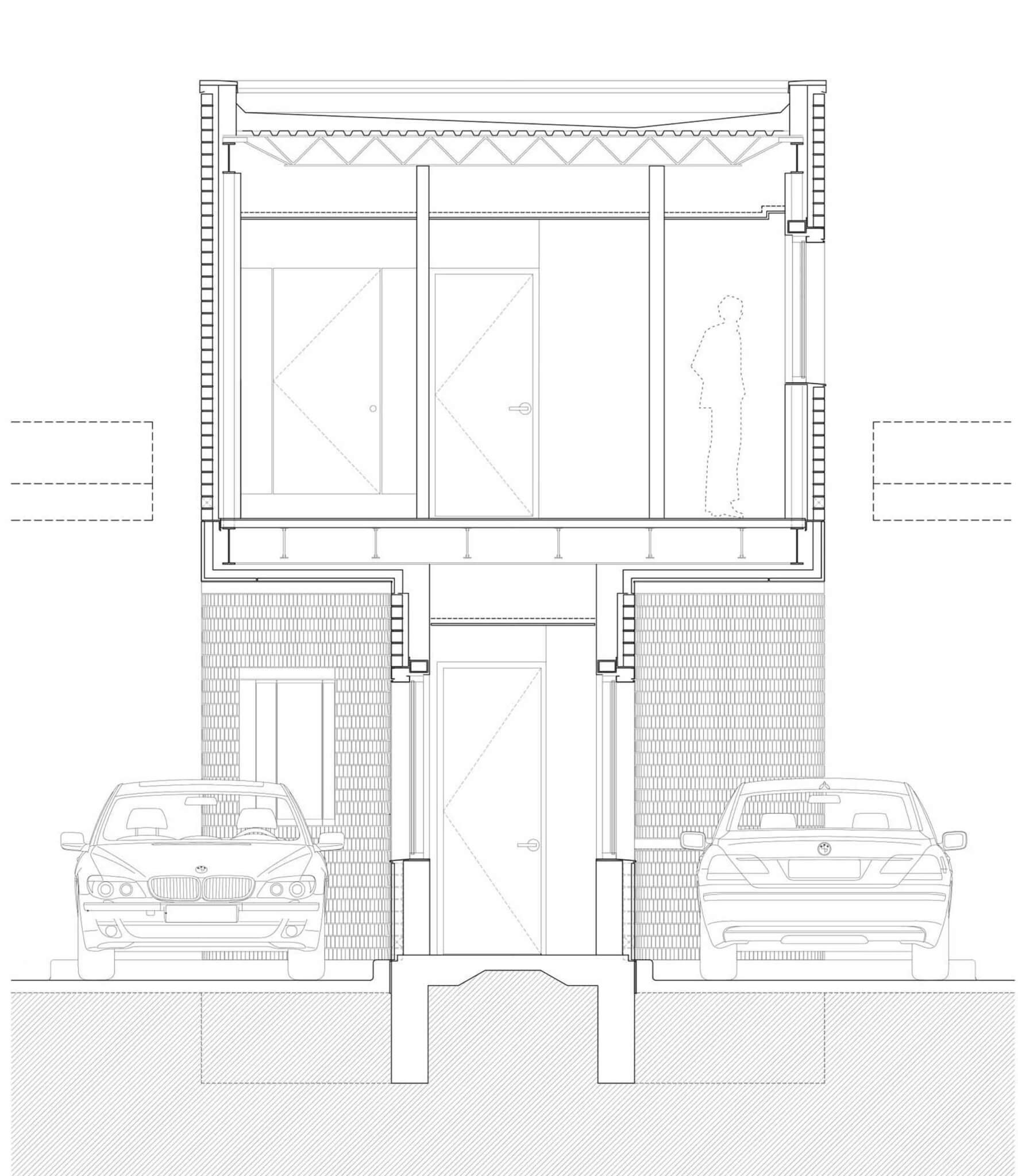 section of parking facility in Houston designed by EASTON COMBS