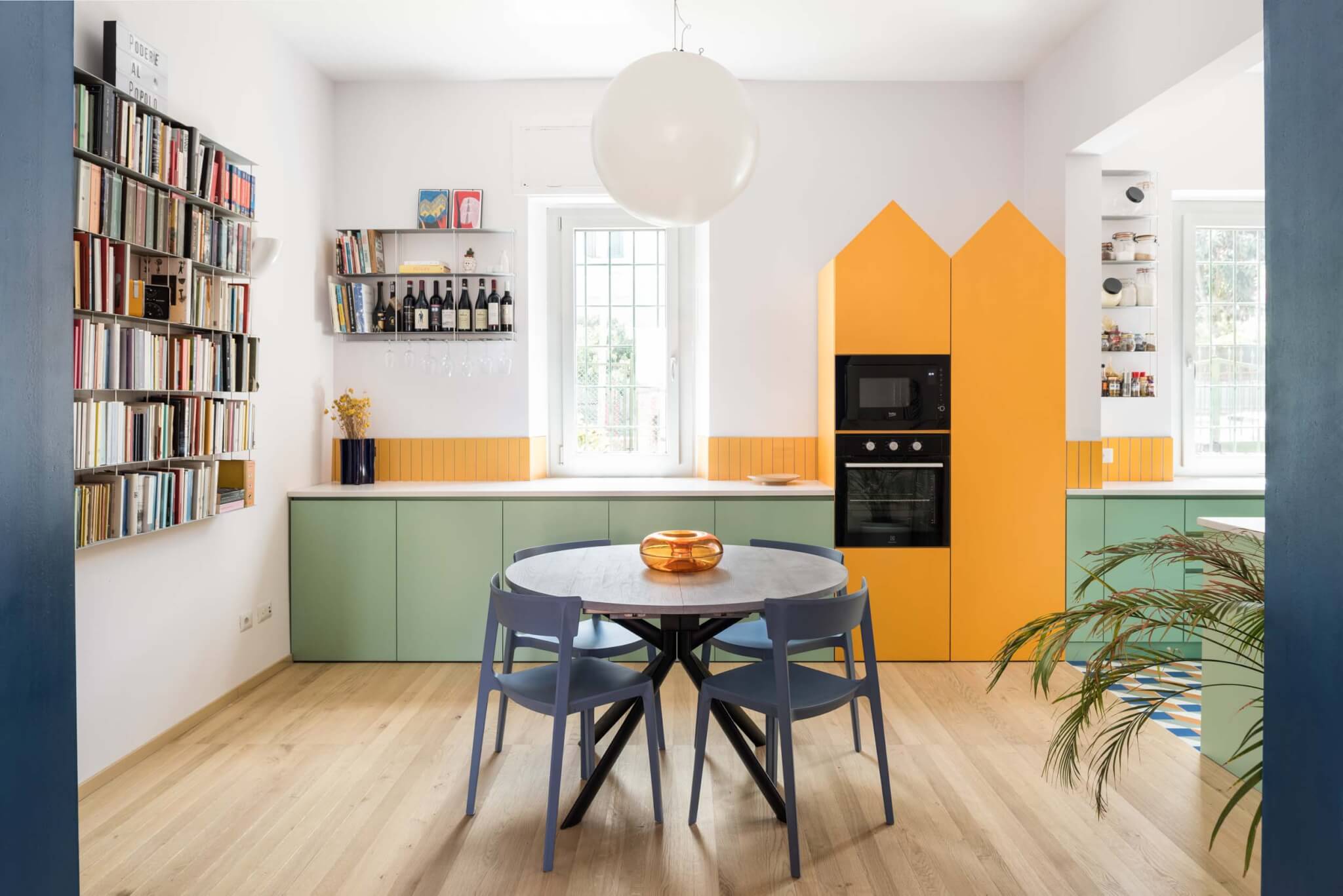 02A designs a yellow and green, geometric kitchen in Rome