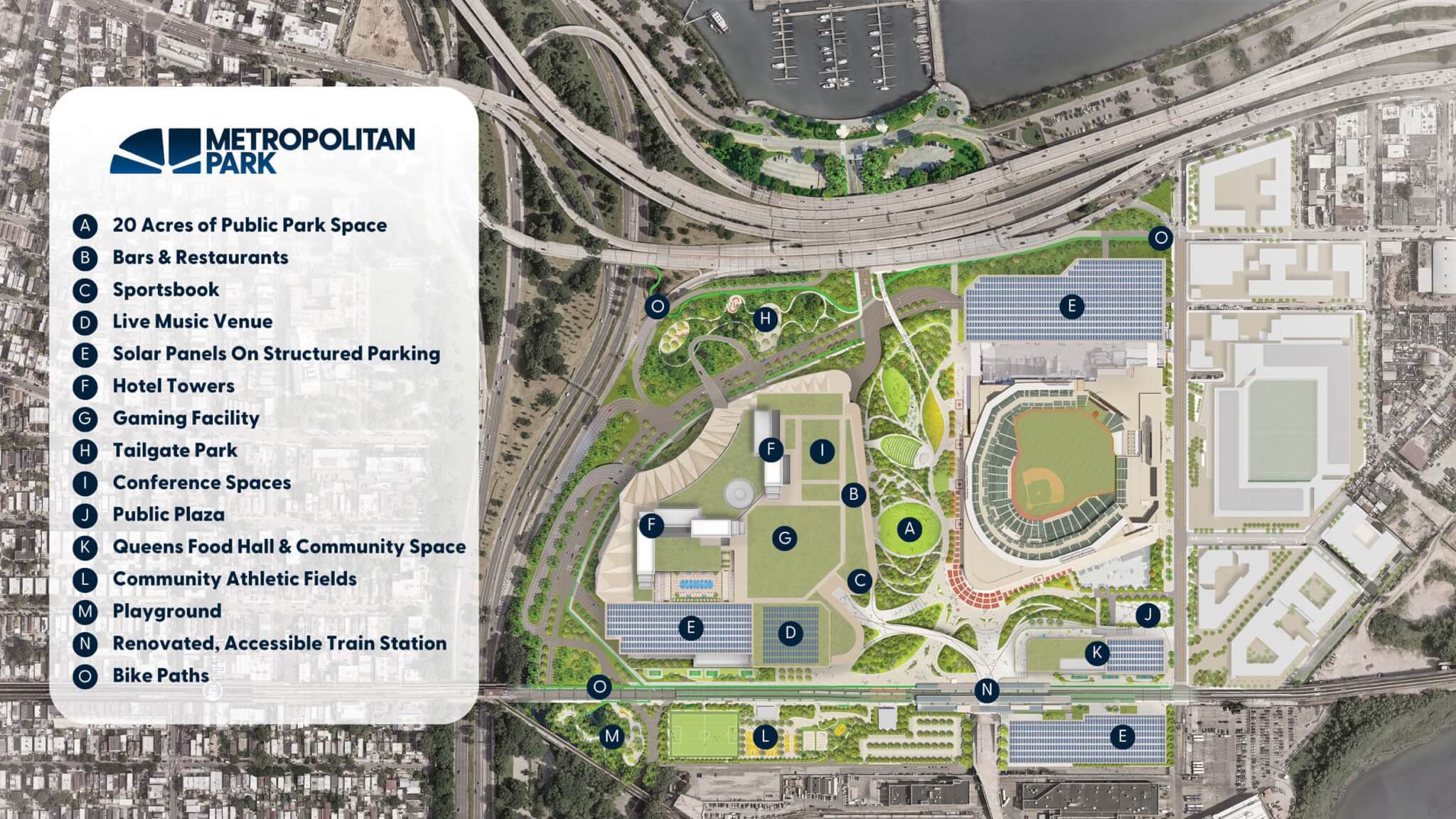 aerial view site plan of metropolitan park