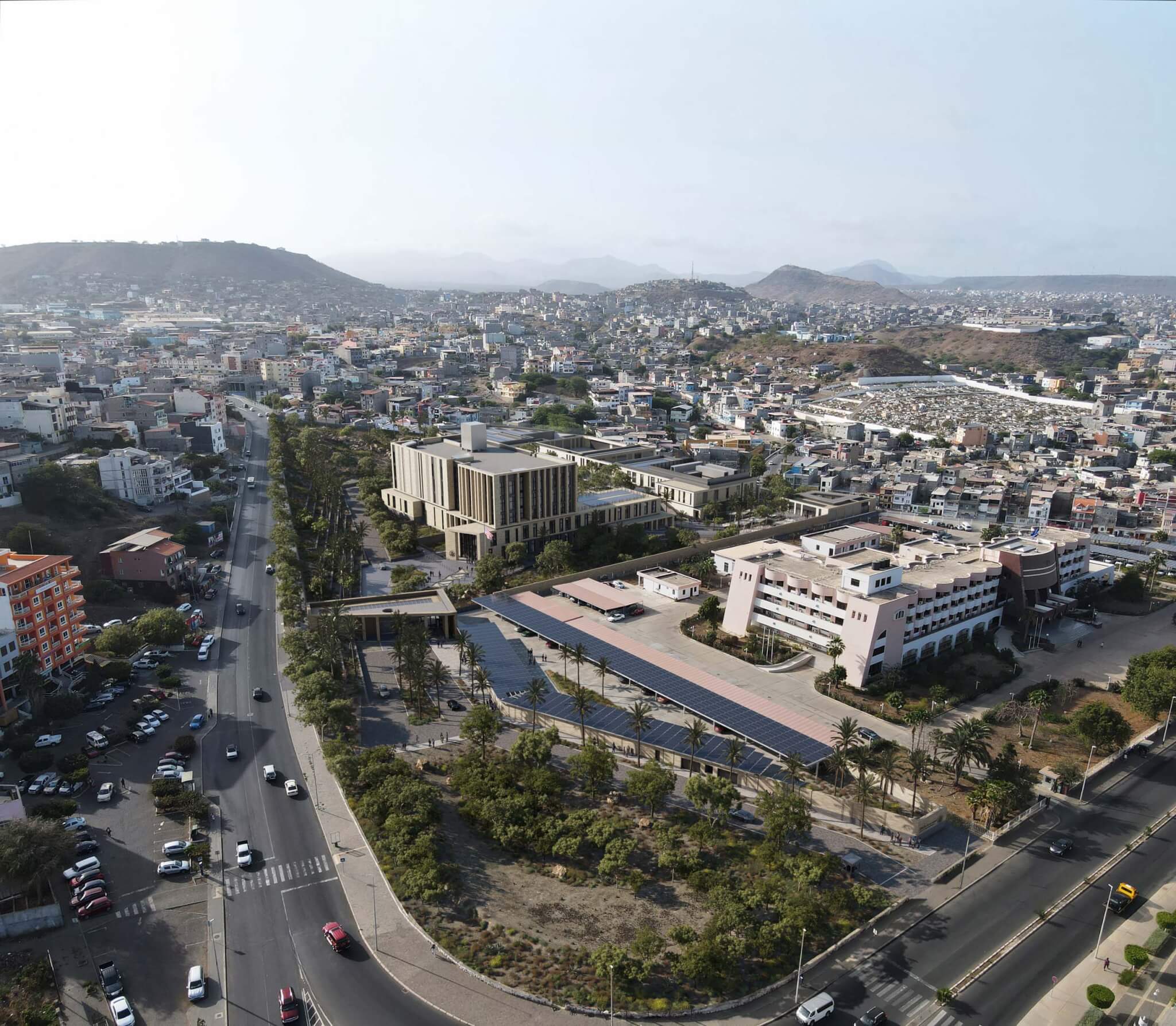 aerial view of new U.S. embassy building