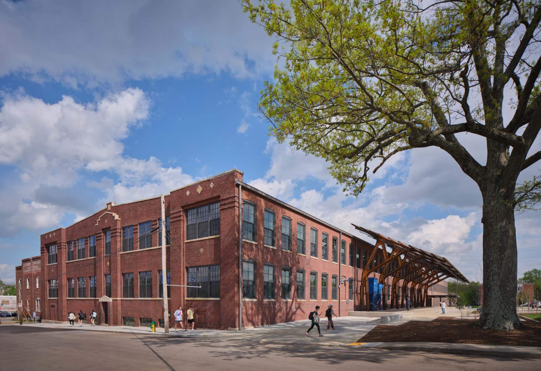 exterior of the new Gray Building at University of Kentucky renovated by Studio Gang