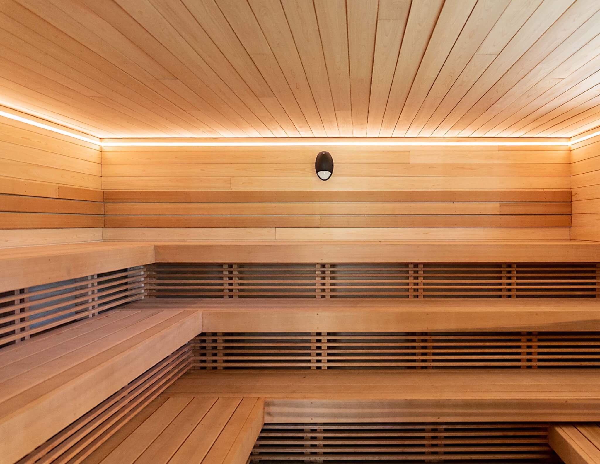 A sauna made from hinoki wood