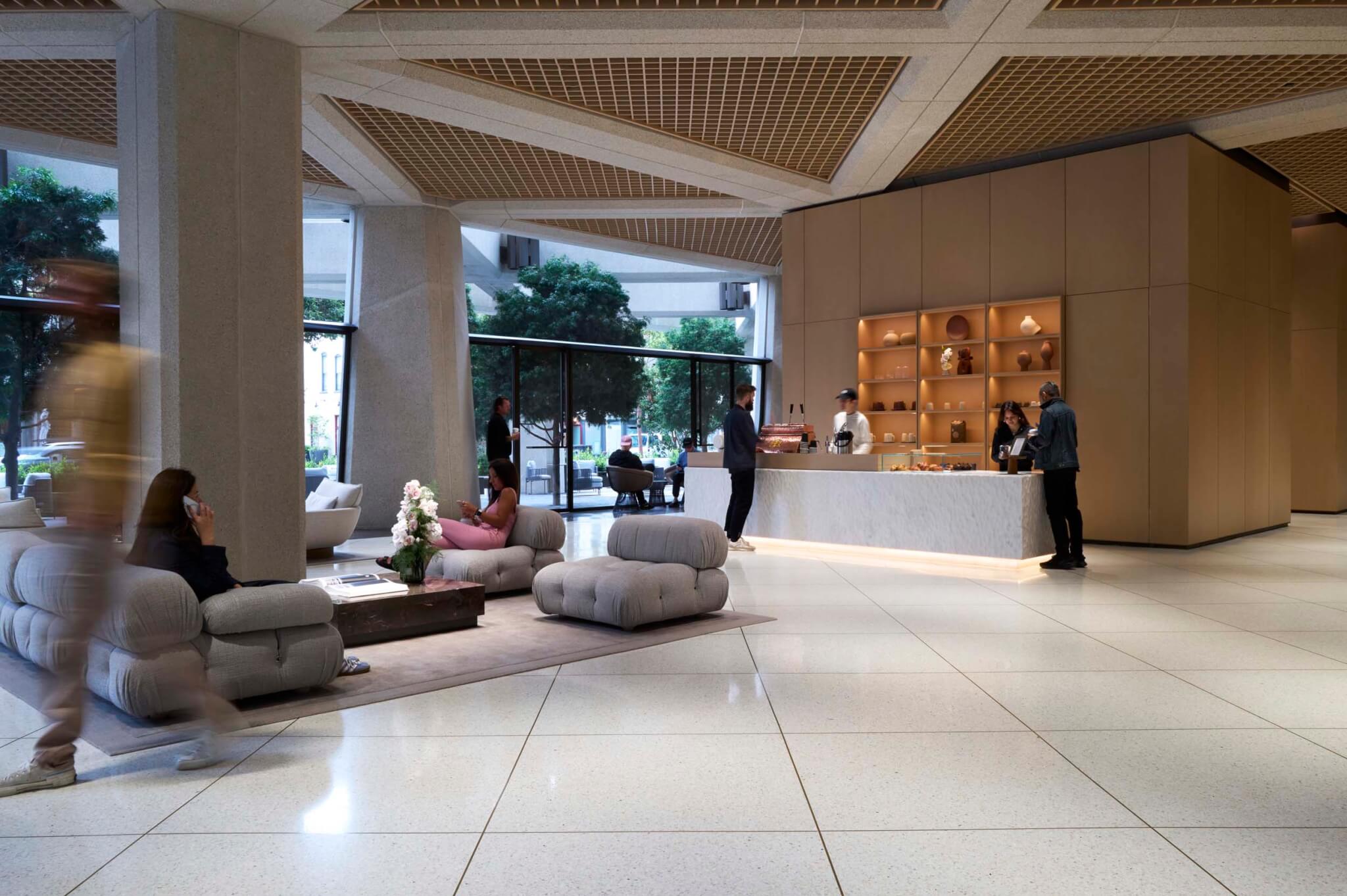 new lobby in Transamerica Pyramid