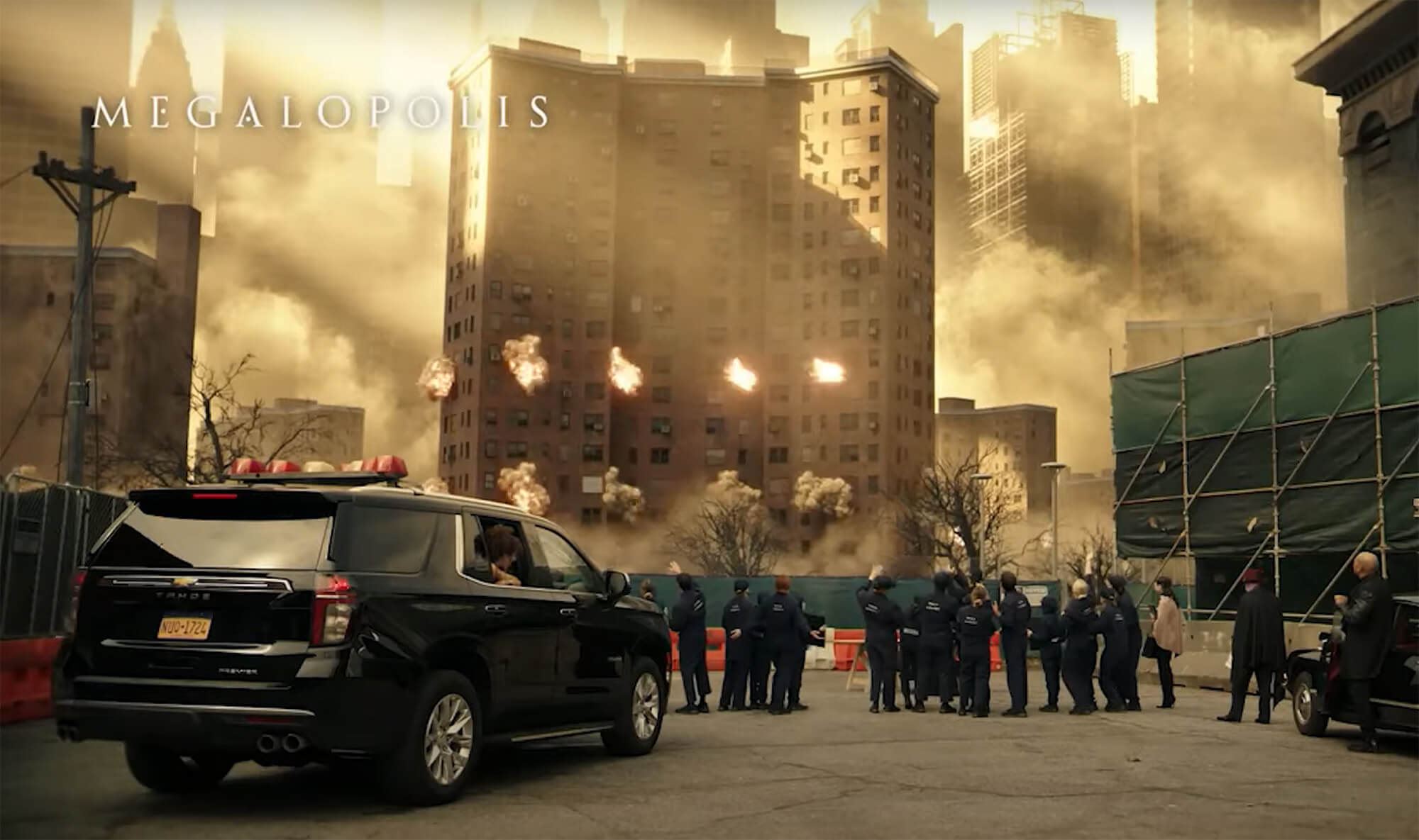 demolition of buildings in the film Megalopolis 