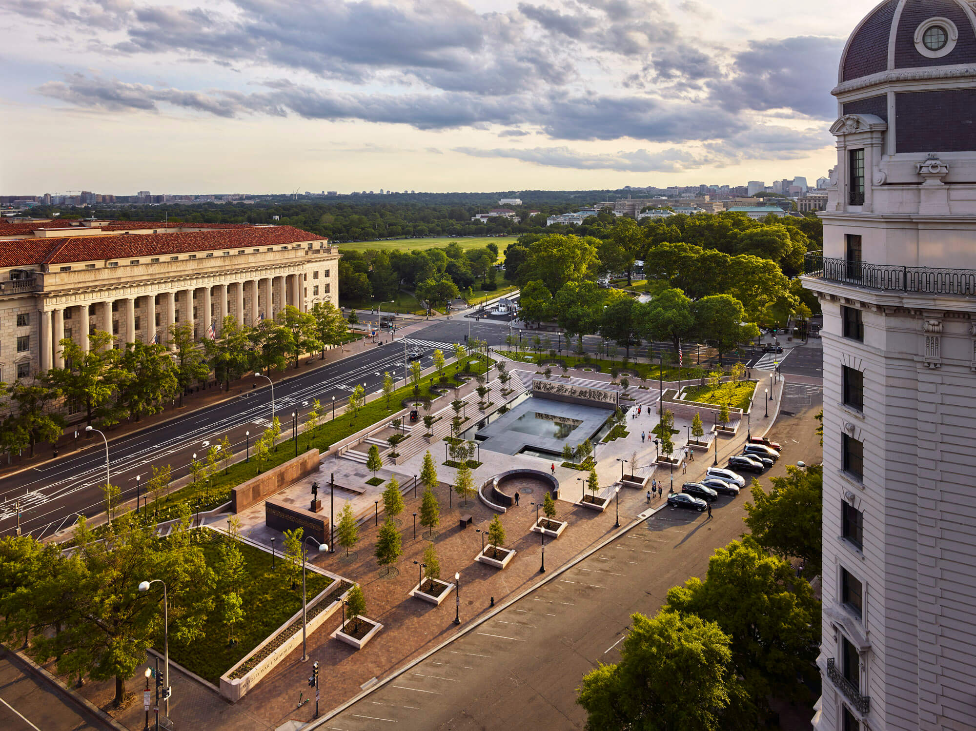 aerial view of the new National World War I Memorial