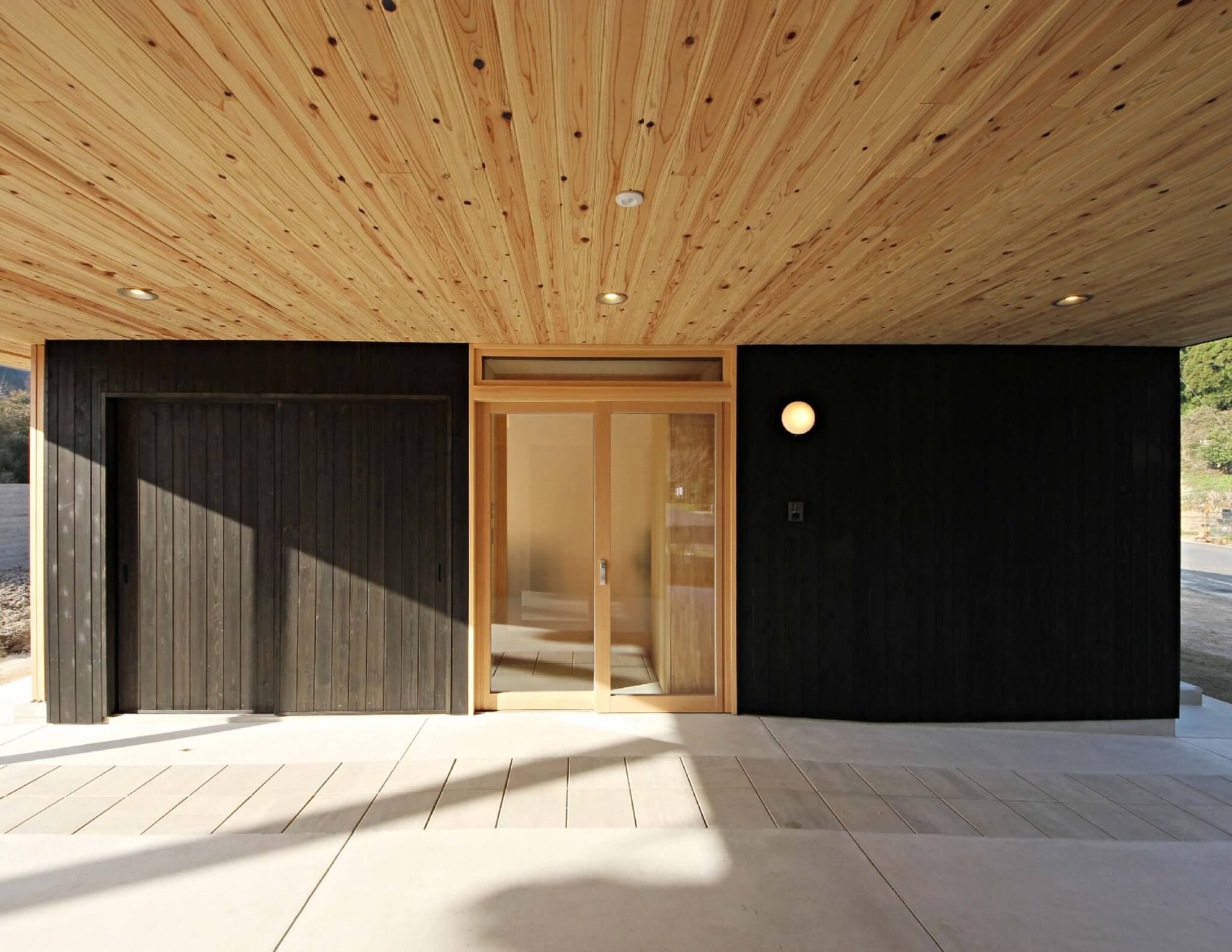 A wood-clad building with sugi wood from Nakamoto Forestry