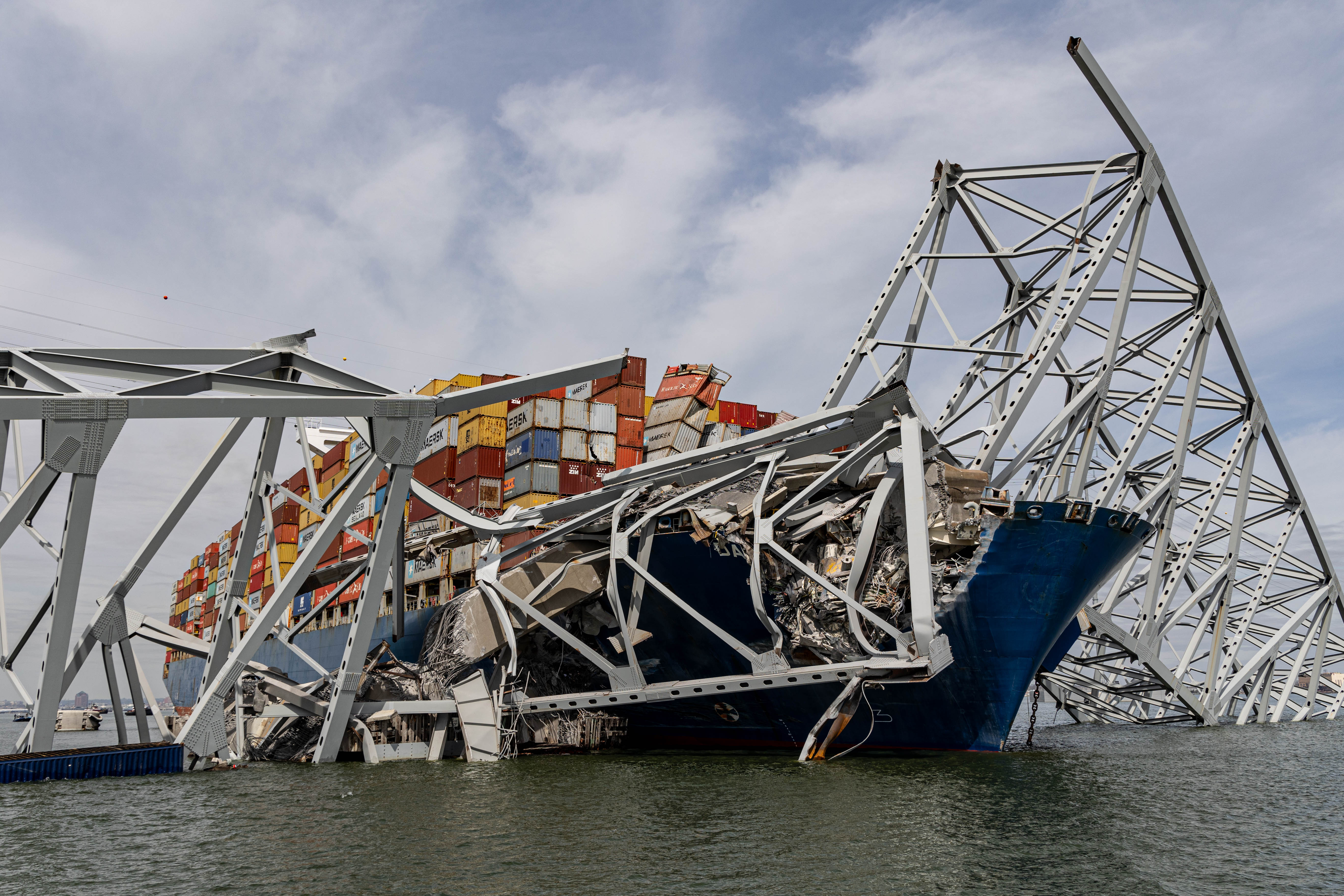 Wreckage from Francis Scott Key Bridge collapse