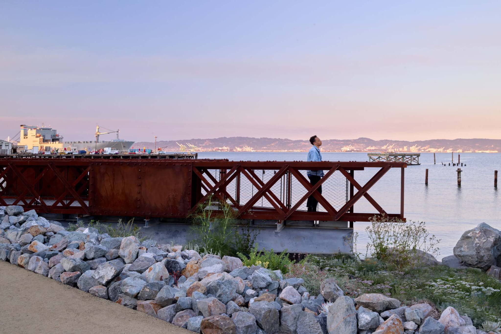 part of an old bridge was transformed into an observation deck inside Bayfront Park by Surfacedesign