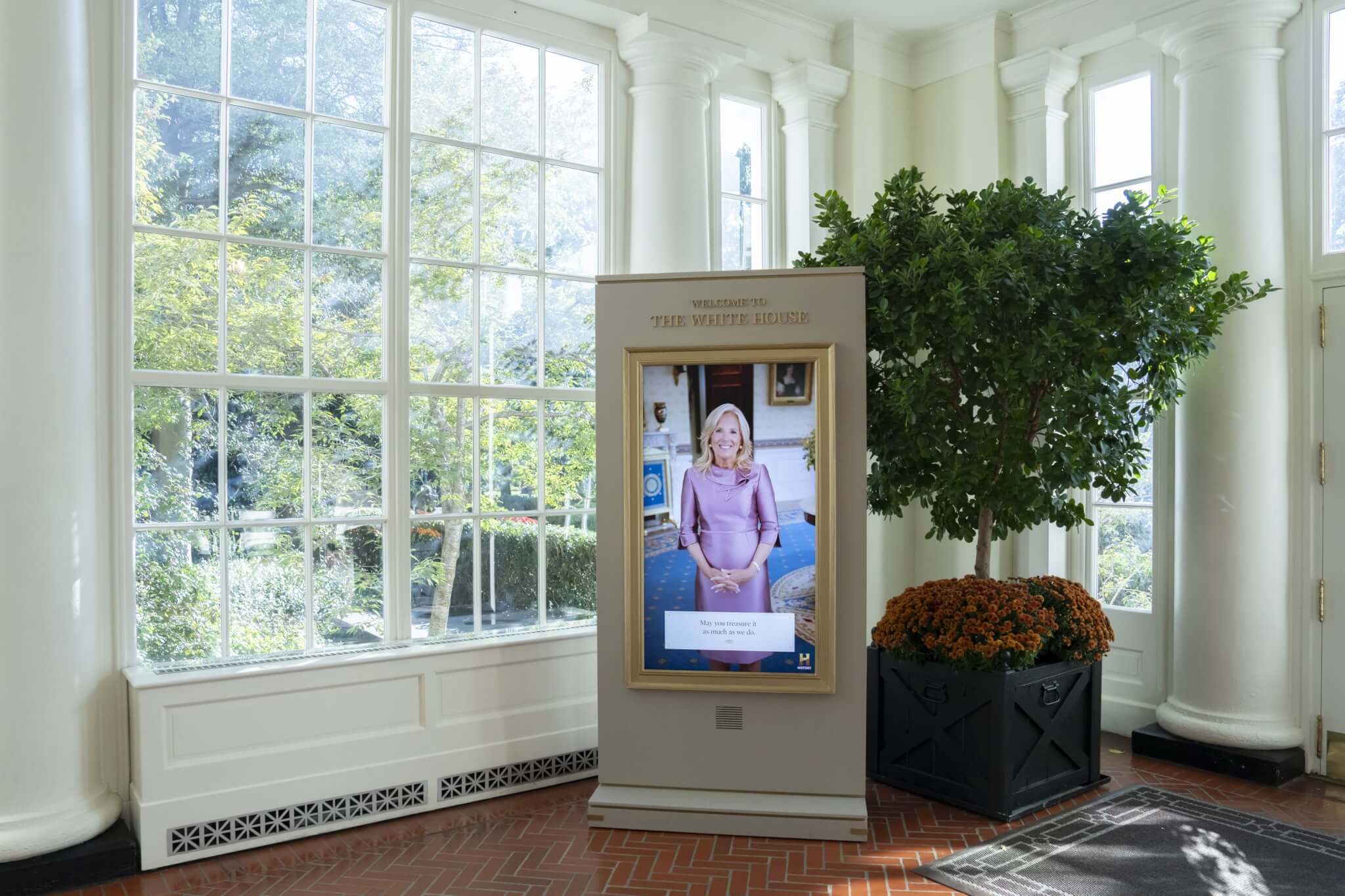 first lady on digital kiosk