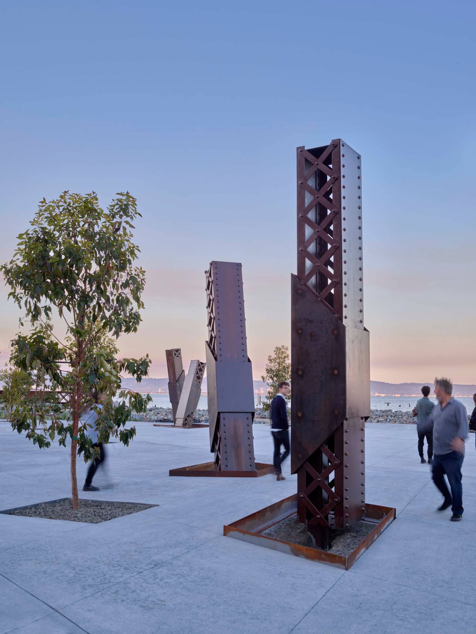 part of an old bridge was transformed into shading structures inside Bayfront Park by Surfacedesign