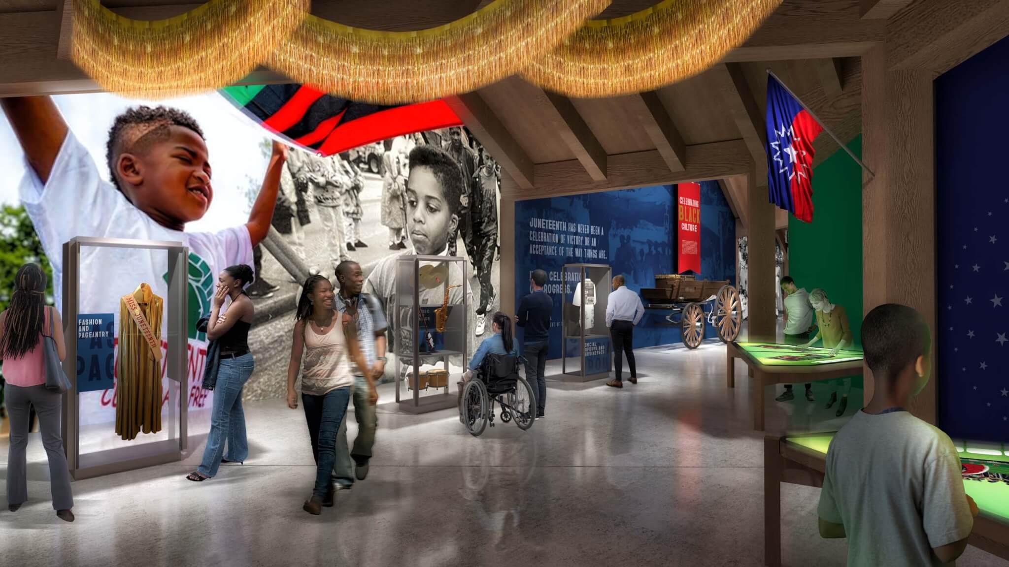 Rendering of Celebrating Black Culture exhibition space