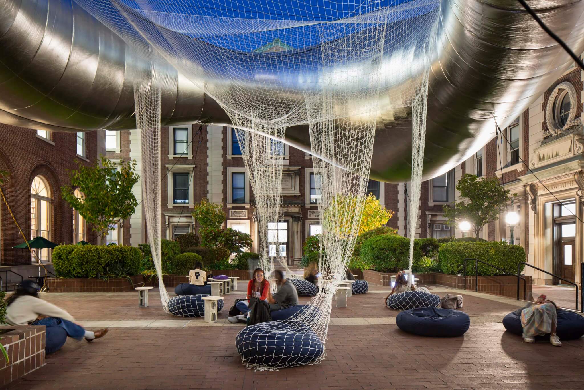 Columbia GSAPP courtyard installation chairs