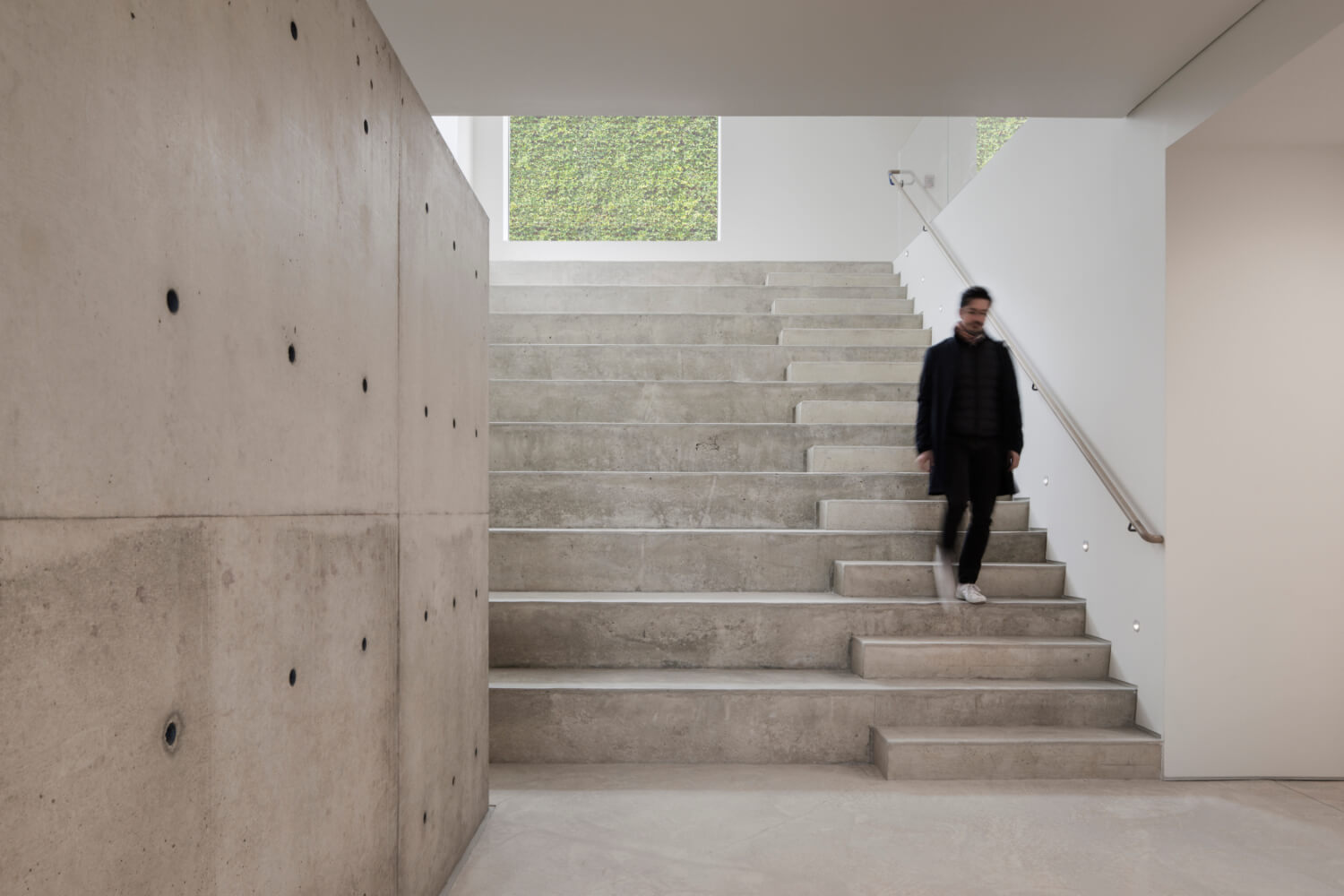 wide stair made of concrete inside Williamsburg Biannual