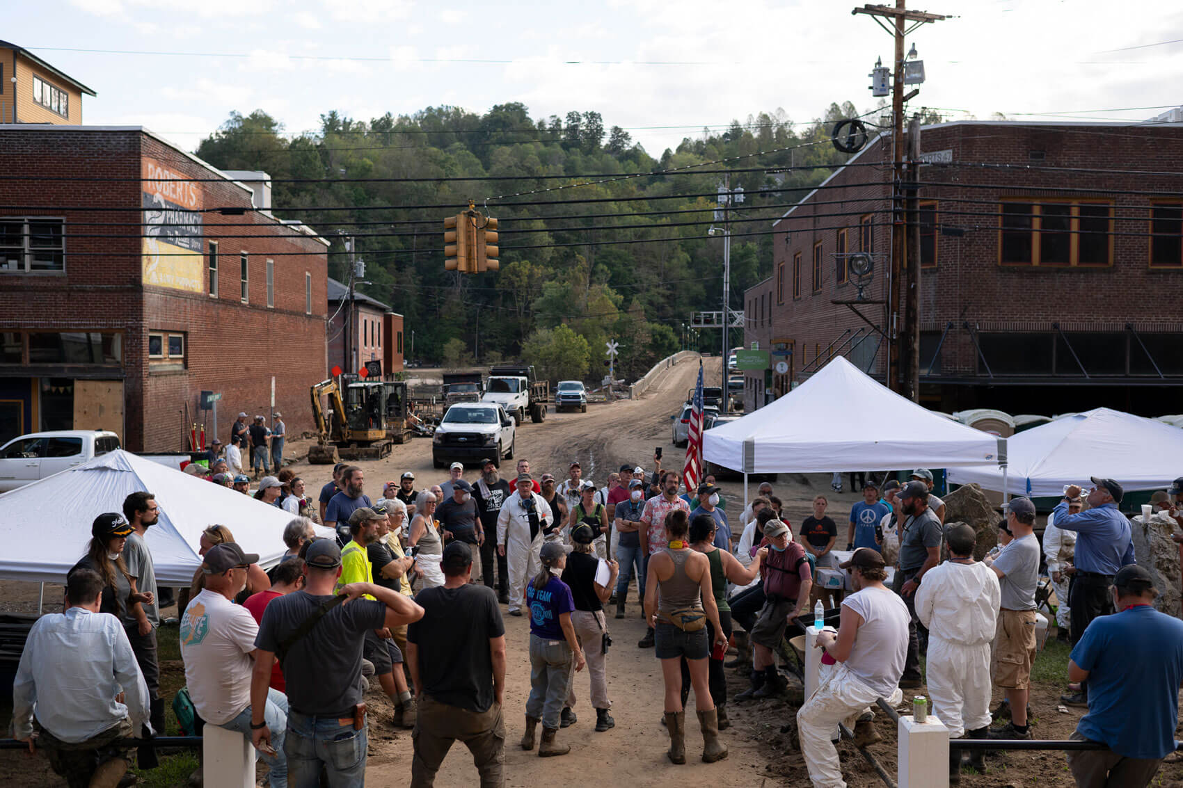 Clean-up efforts in Marshall, North Carolina