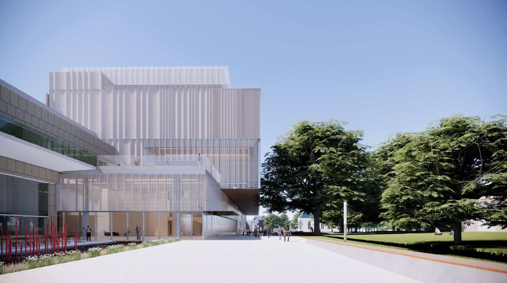 a rendering of the McGlothlin Wing II designed by SmithGroup planned for the Virginia Museum of Fine Arts