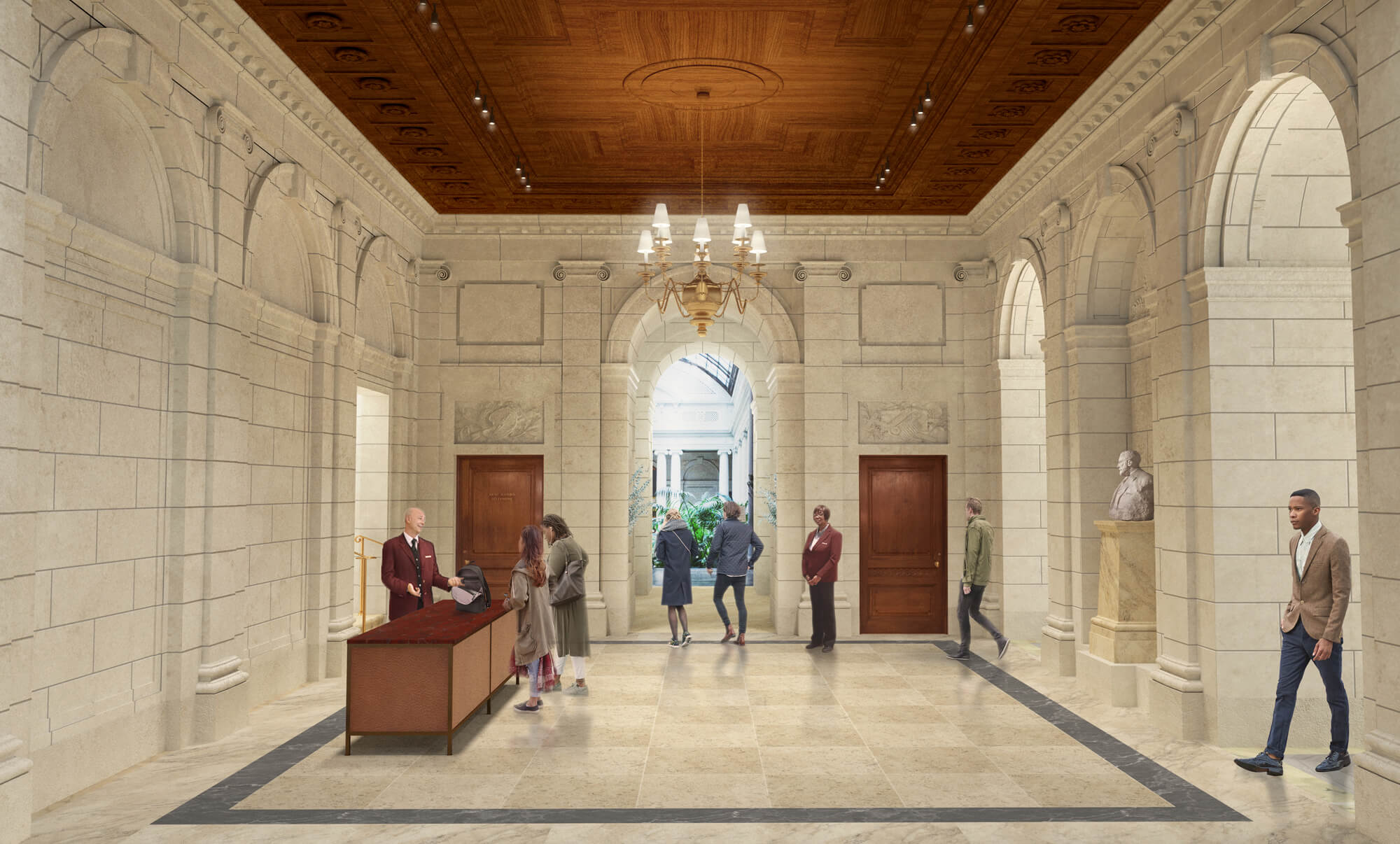 rendering of newly renovated entrance hall